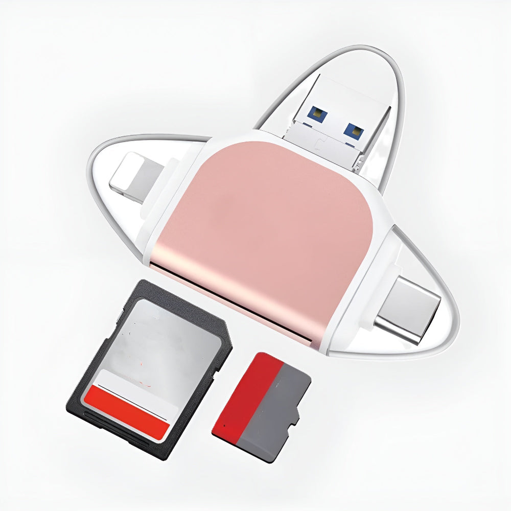 Kompakter 4-in-1 Kartenleser für schnelles Datenmanagement
