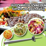 Gemüseschneider | 360-Grad Edelstahlklingen | Perfekte Streifen für Kräuter und Gemüse