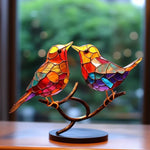 Beautiful Glass Birds on a Branch – Table Decoration