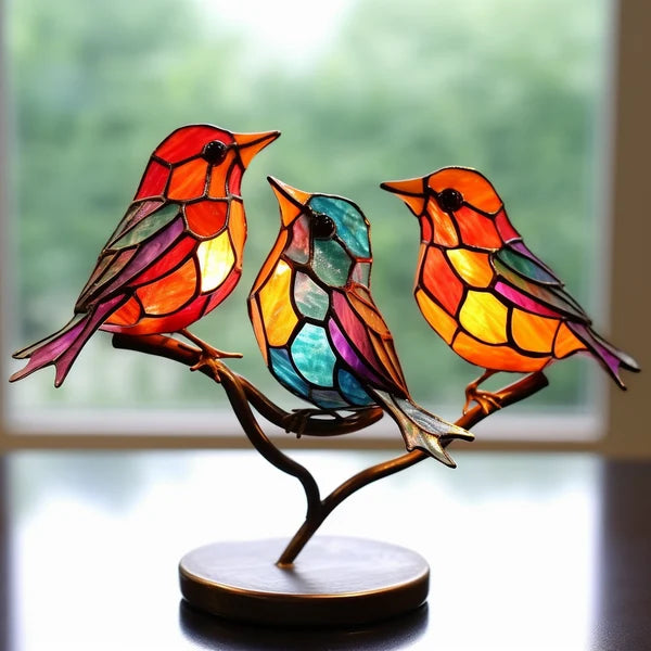 Beautiful Glass Birds on a Branch – Table Decoration