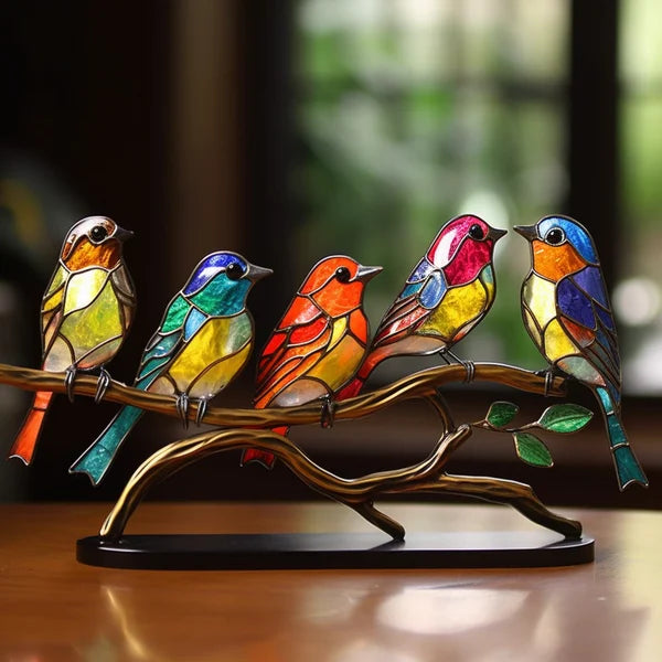 Beautiful Glass Birds on a Branch – Table Decoration