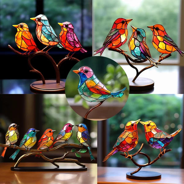 Beautiful Glass Birds on a Branch – Table Decoration