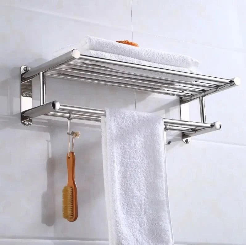 Platzsparender Handtuchhalter aus Edelstahl – Wandmontage für Handtücher und Bademäntel