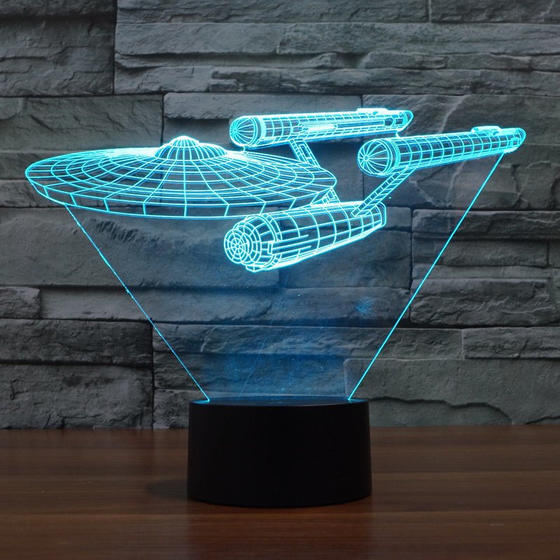 Galaxia 3D Raumschiff LED Licht – Multicolor Illusionslampe
