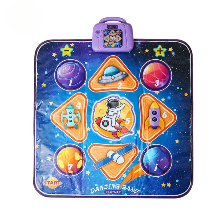 Aktive Tanzmatte für Kinder – 4 Spielmodi, 6 Schwierigkeitsstufen, Musik & LED-Licht