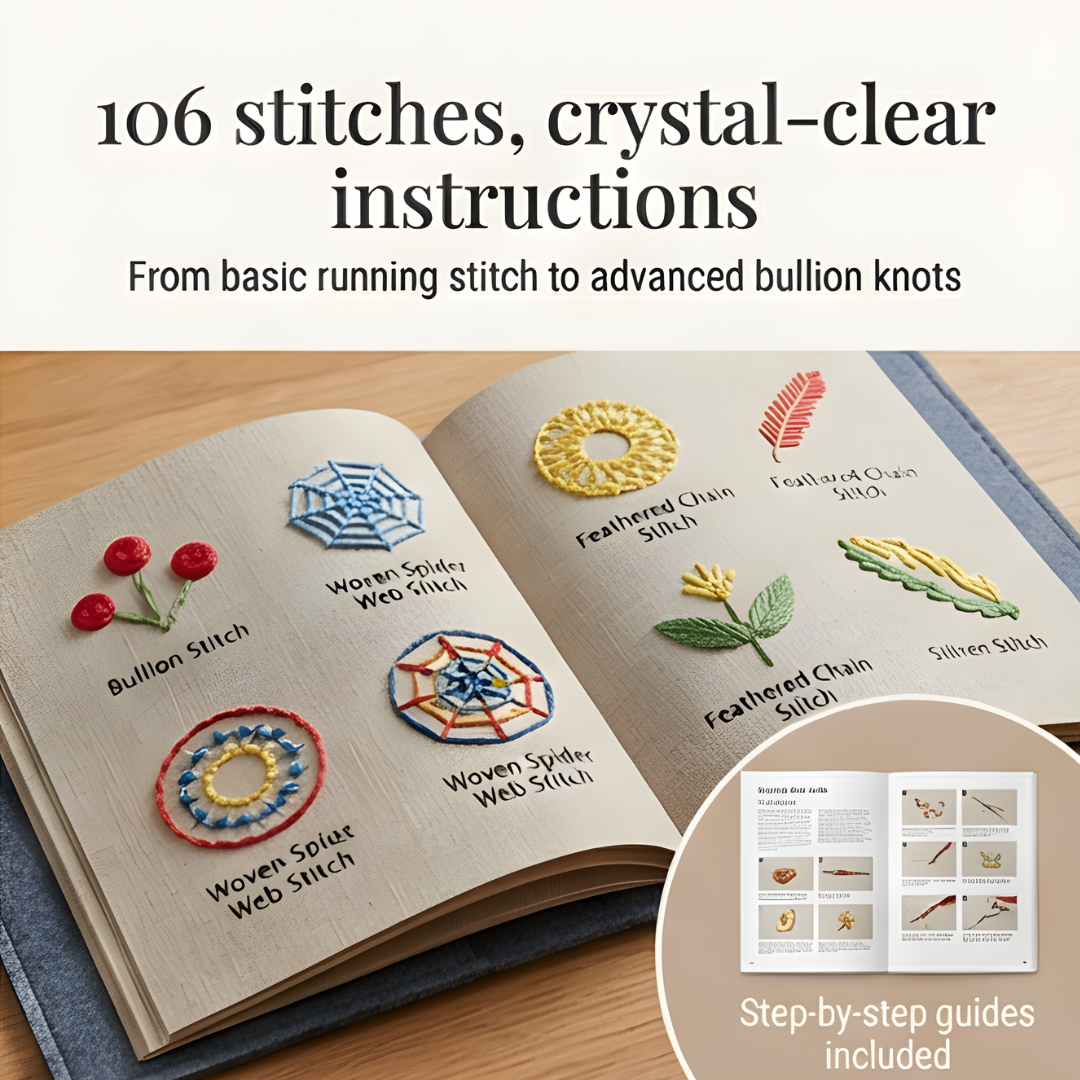 Stickkunst leicht gemacht | 106 Stiche Schritt-für-Schritt Set