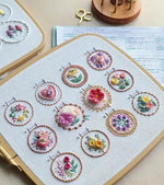Blumenstickset mit 12 Designs | Komplettset für Einsteiger