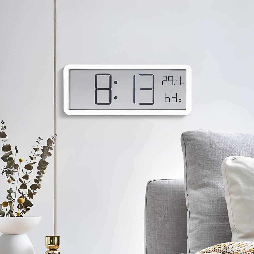 Elegante LED Wanduhr – Großes Display mit Temperatur- und Feuchtigkeitsanzeige