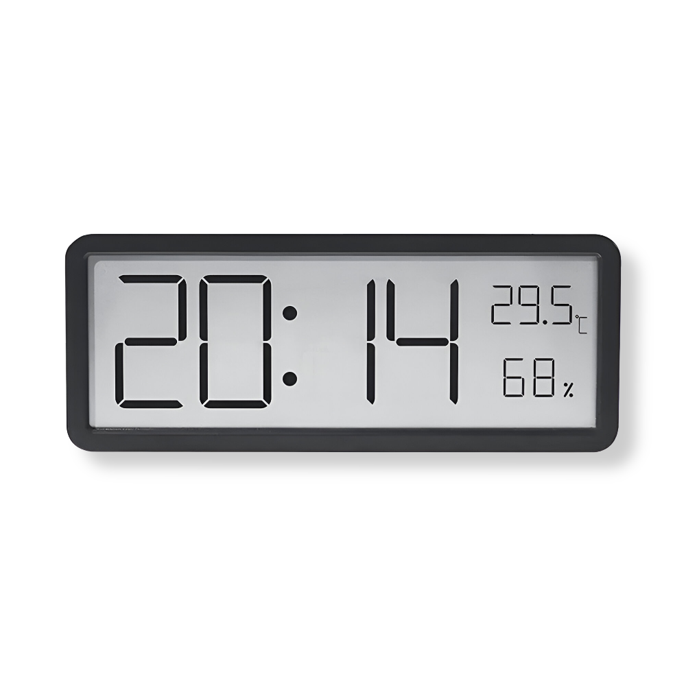 Moderne LED Wanduhr – Präzise Zeit- und Klimamessung