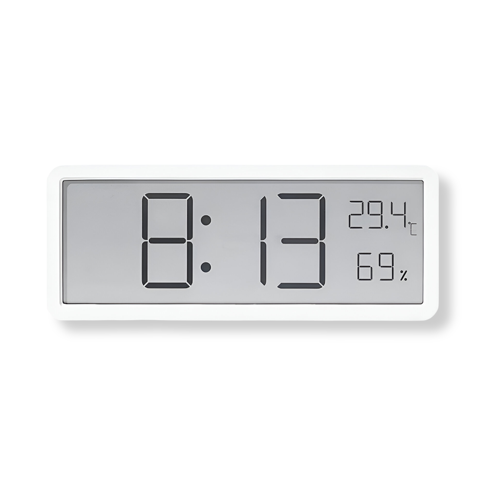 Moderne LED Wanduhr – Präzise Zeit- und Klimamessung