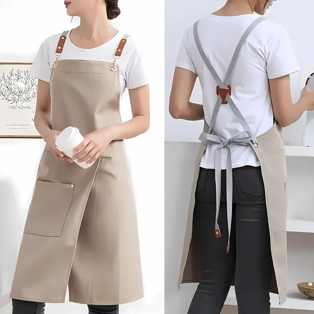 Elegant skirt apron with practical pockets and adjustable straps