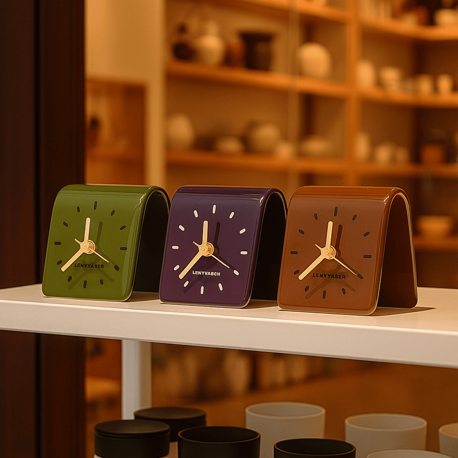 Elegante Keramikuhr – Zeitloses Quadratdesign für Ihr Zuhause