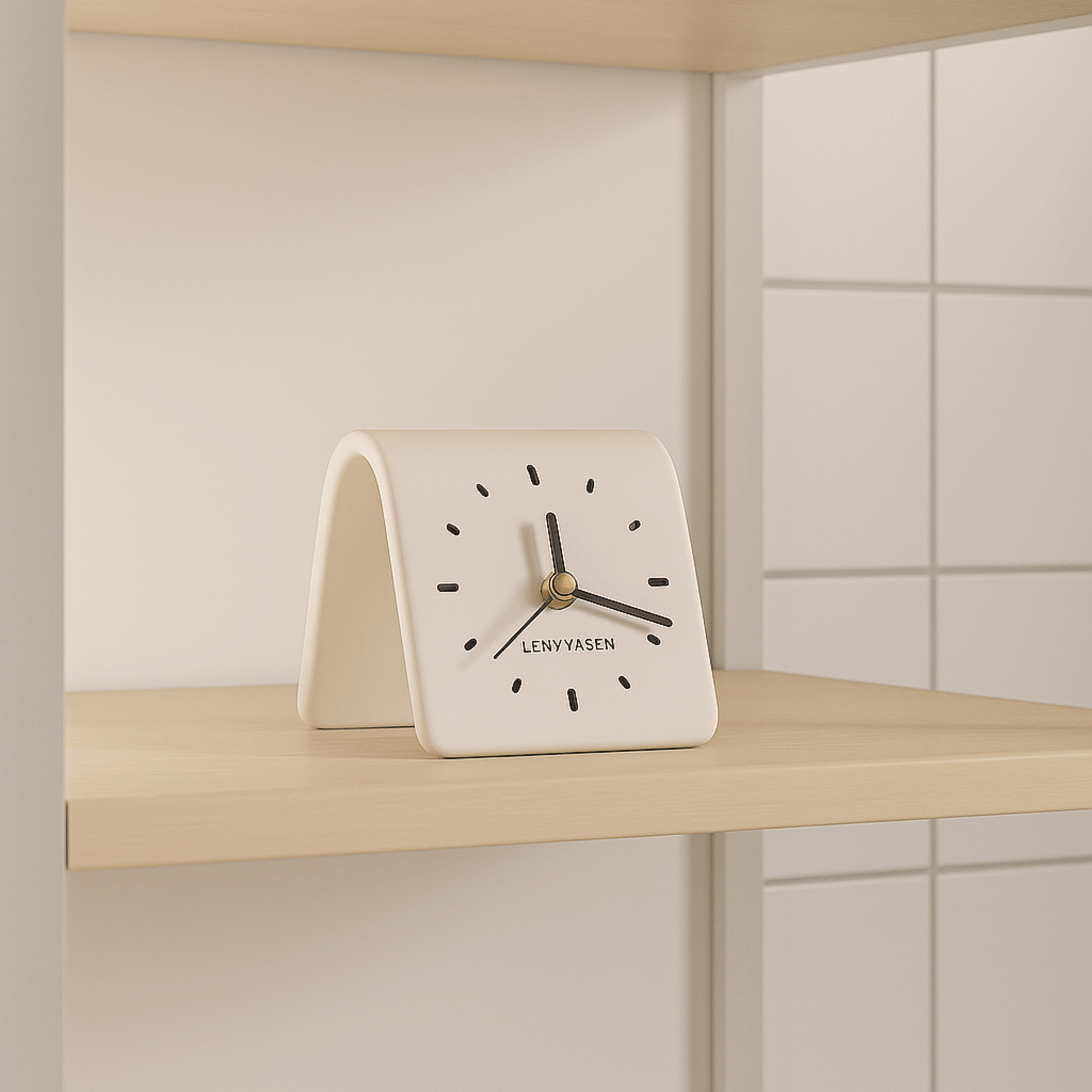 Elegante Keramikuhr – Zeitloses Quadratdesign für Ihr Zuhause