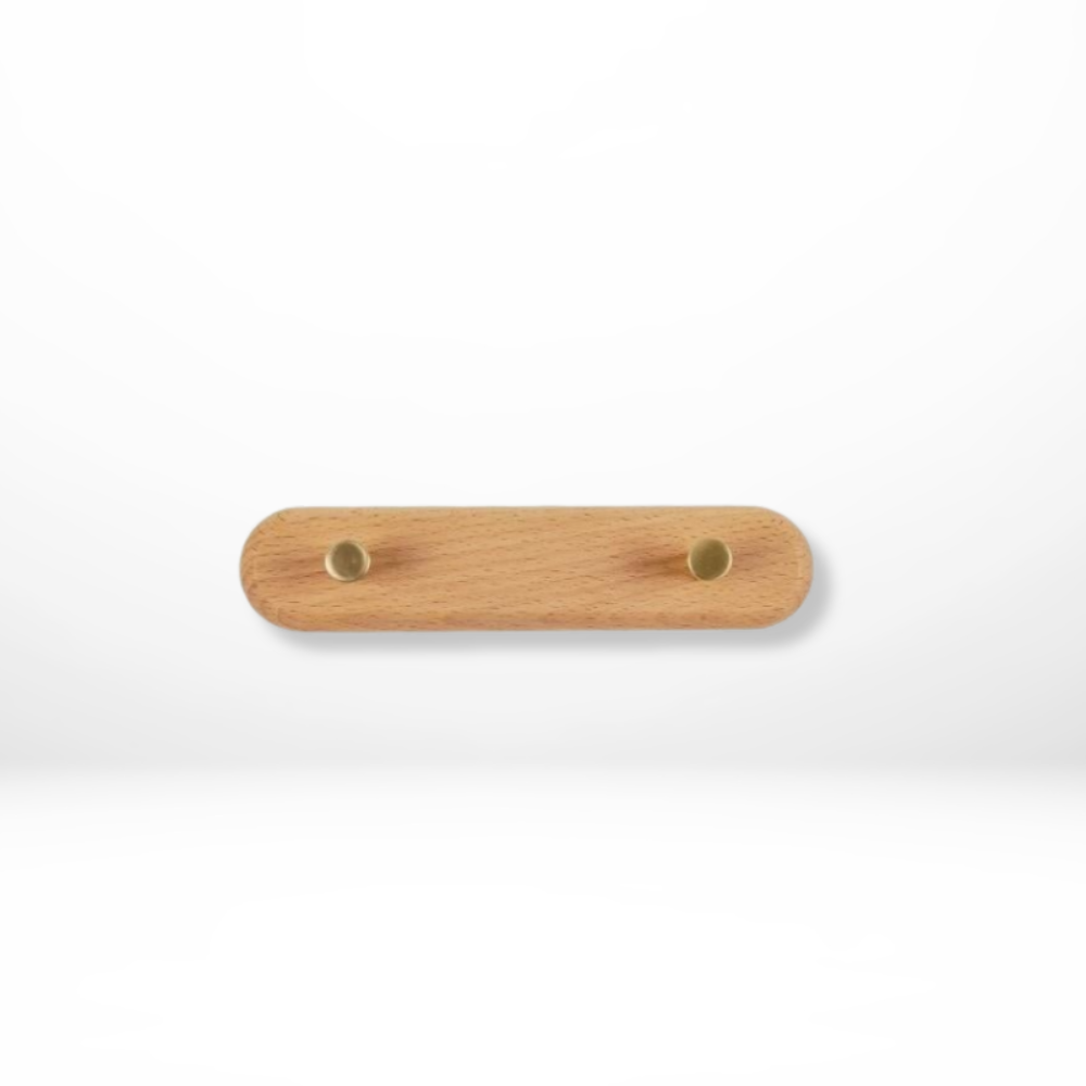 Elegante Wandhaken aus Holz mit Messingakzenten – Platzsparende Organizer