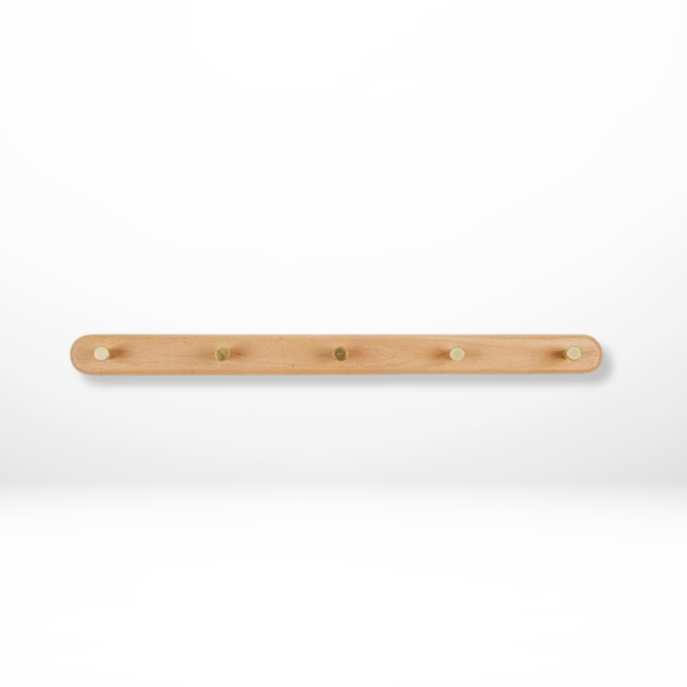 Elegante Wandhaken aus Holz mit Messingakzenten – Platzsparende Organizer