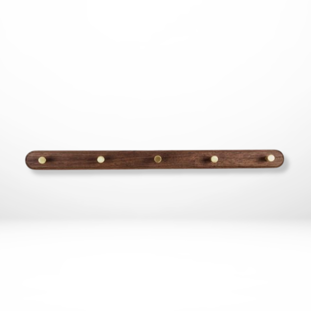 Elegante Wandhaken aus Holz mit Messingakzenten – Platzsparende Organizer