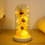 Sonnenblumen Tischlampe mit Touch-Dimmer – Warmes LED Licht für Schlafzimmer und Wohnzimmer