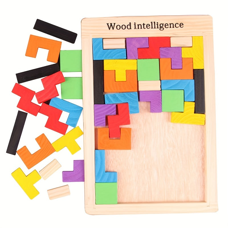 TangramIQ - Creative 3D Wooden Puzzle for Kids and Montessori Learning Toy