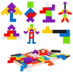 TangramIQ - Creative 3D Wooden Puzzle for Kids and Montessori Learning Toy