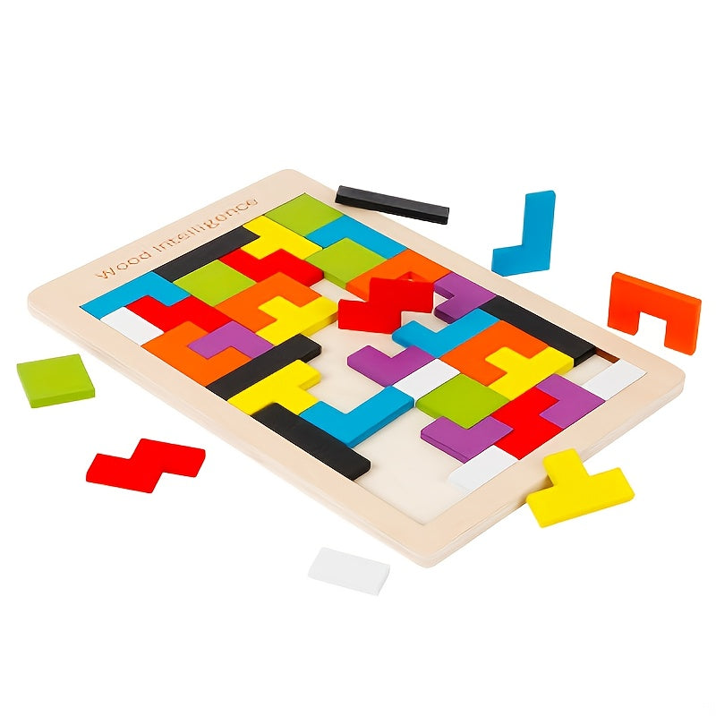 TangramIQ - Creative 3D Wooden Puzzle for Kids and Montessori Learning Toy