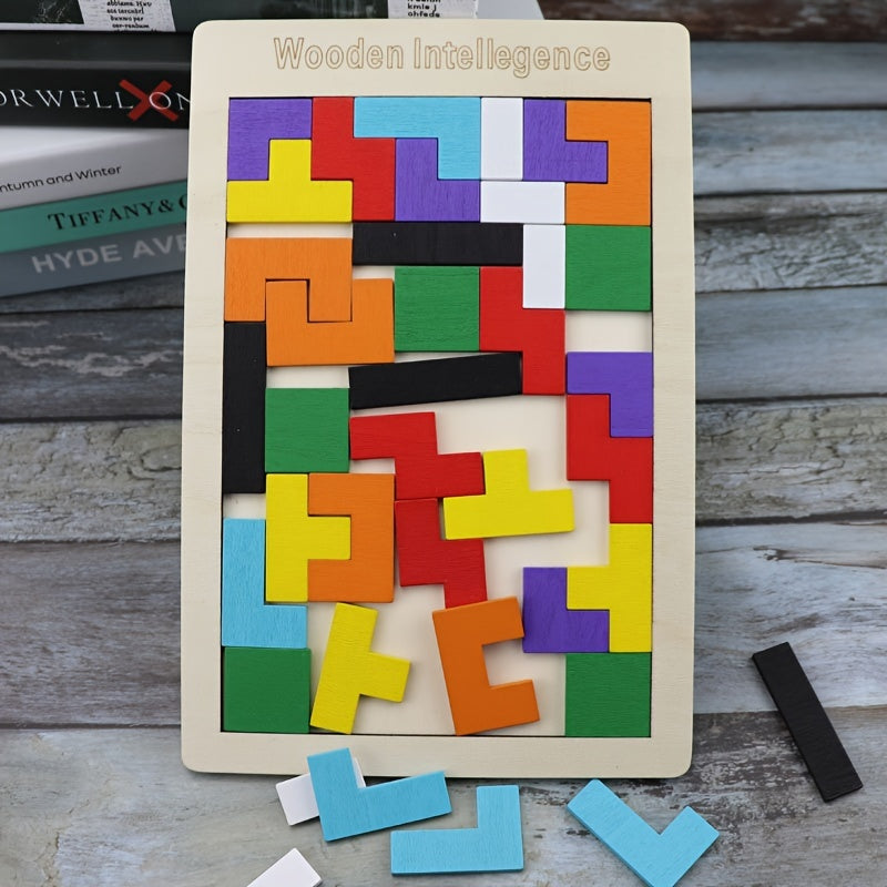 TangramIQ - Creative 3D Wooden Puzzle for Kids and Montessori Learning Toy