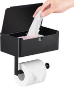 Praktischer Toilettenpapierhalter mit Ablage aus Edelstahl