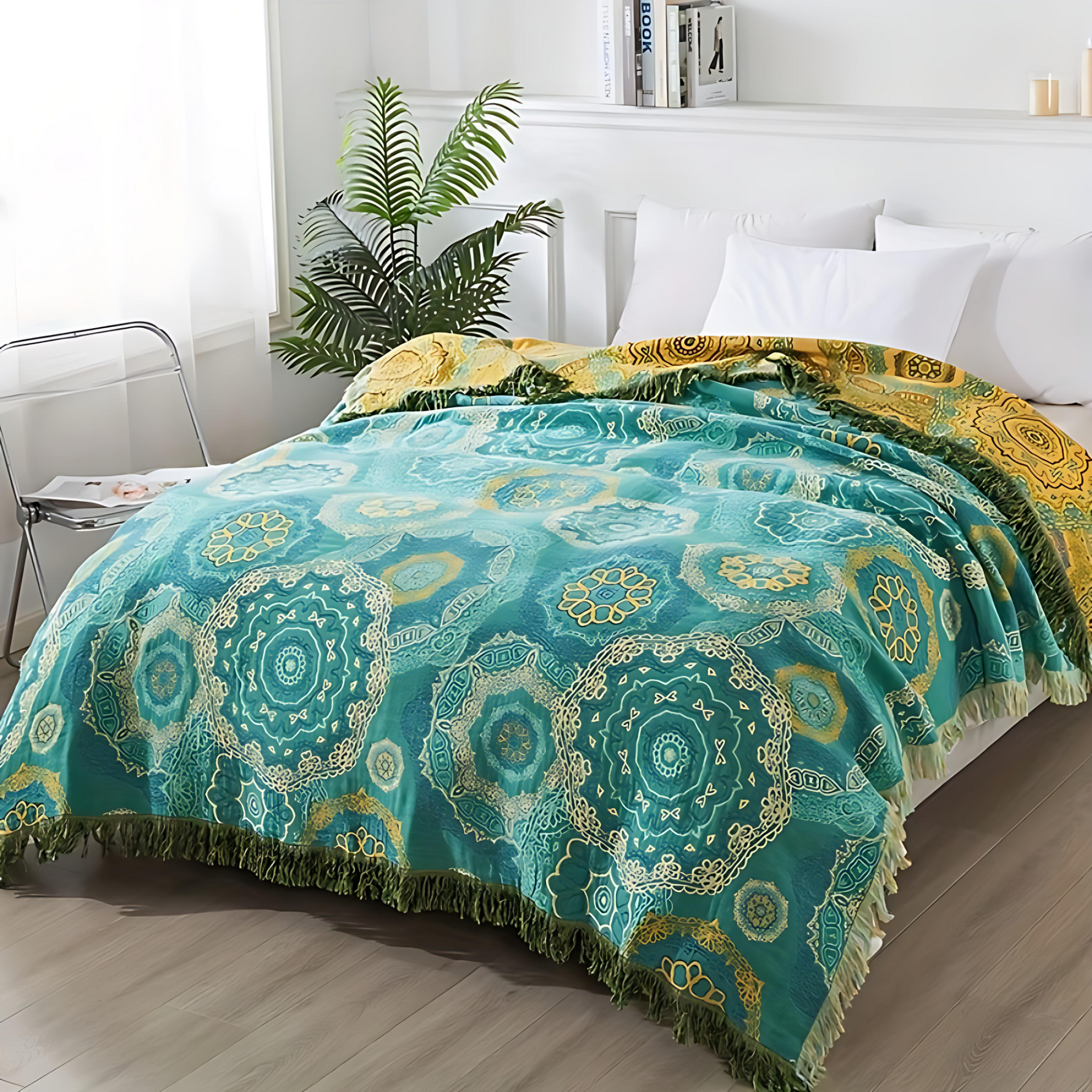 Boho-Inspirierte Baumwolldecke für jede Jahreszeit