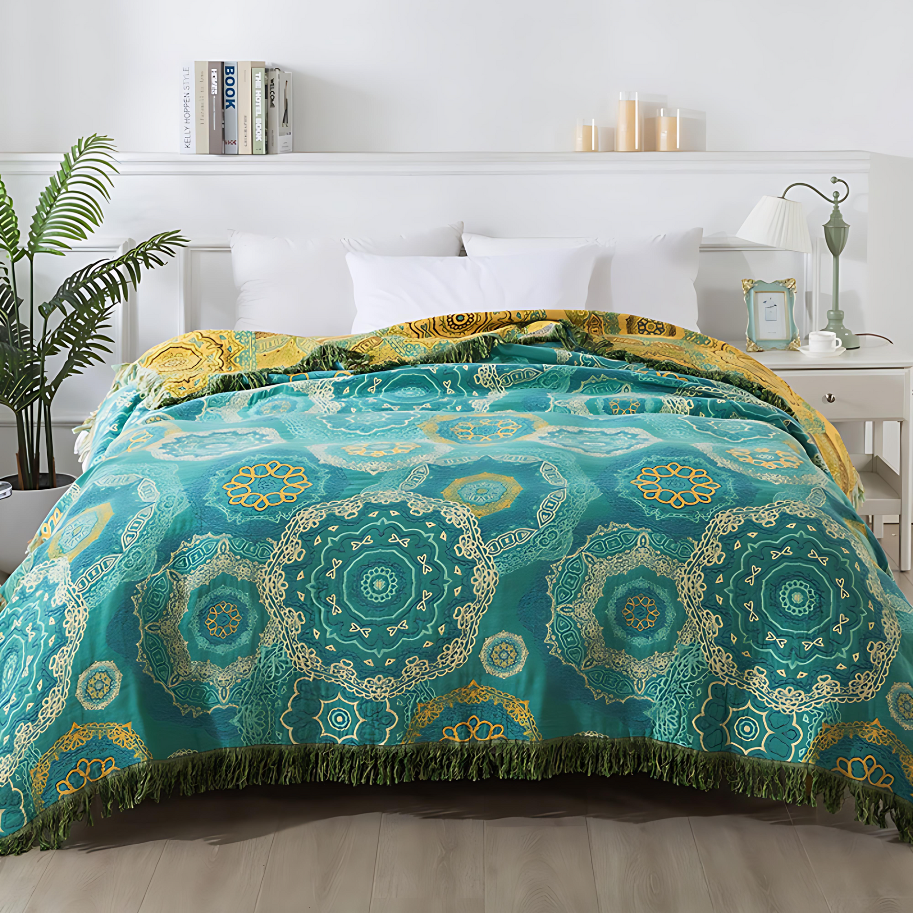 Boho-Inspirierte Baumwolldecke für jede Jahreszeit
