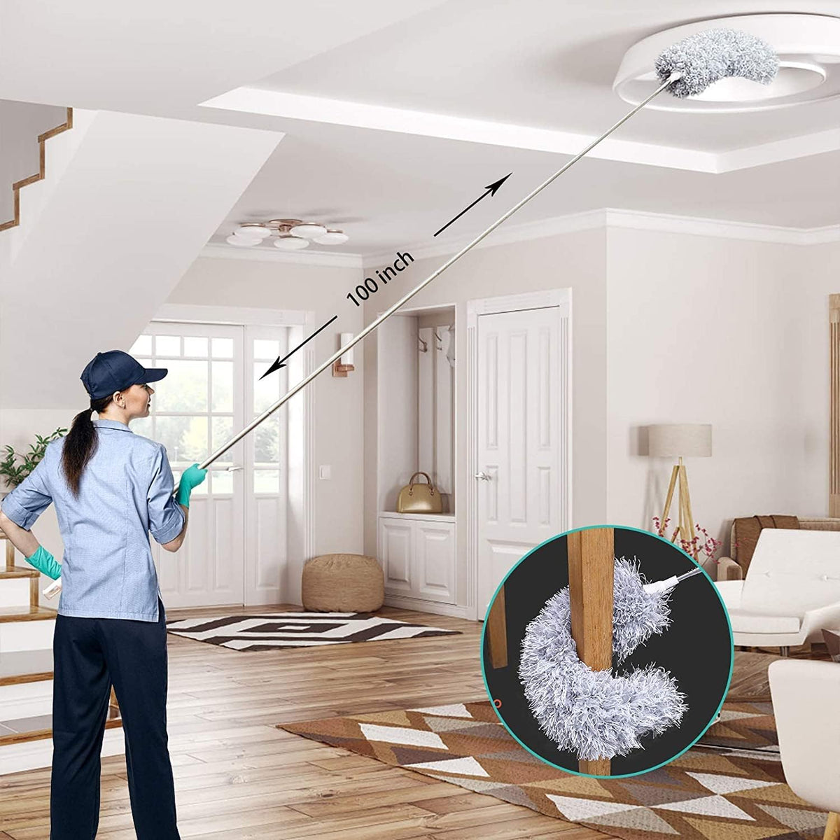 Telescopic duster - 5 meter reach and washable
