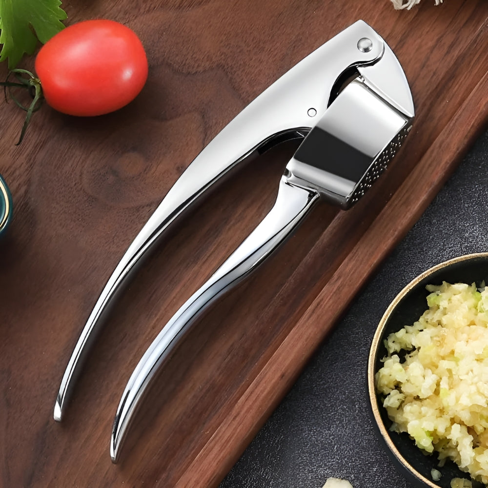 Eleganter Edelstahl-Knoblauchzerkleinerer mit Anti-Rutsch-Griff