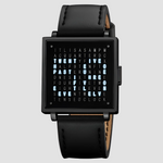 Elegante Hybrid-Uhr mit Buchstabenanzeige aus Edelstahl