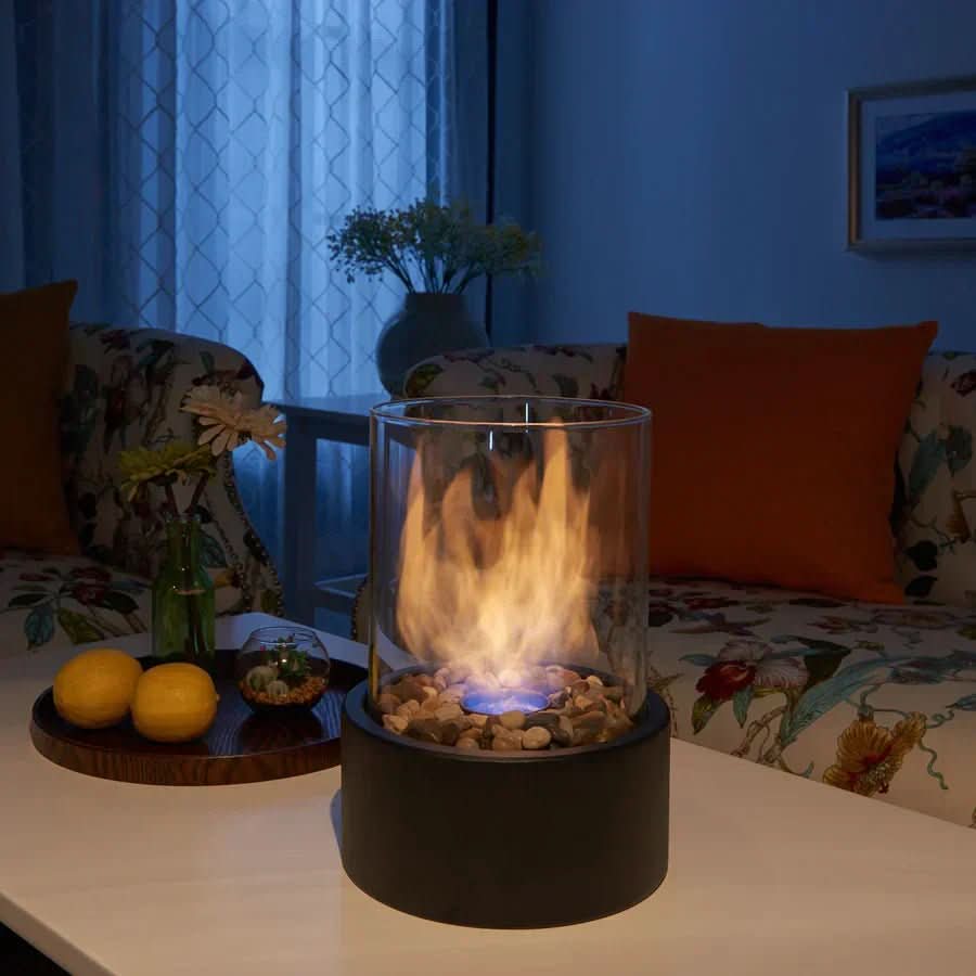 Eleganter Tischkamin für drinnen und draußen | Rauchfreies Feuererlebnis