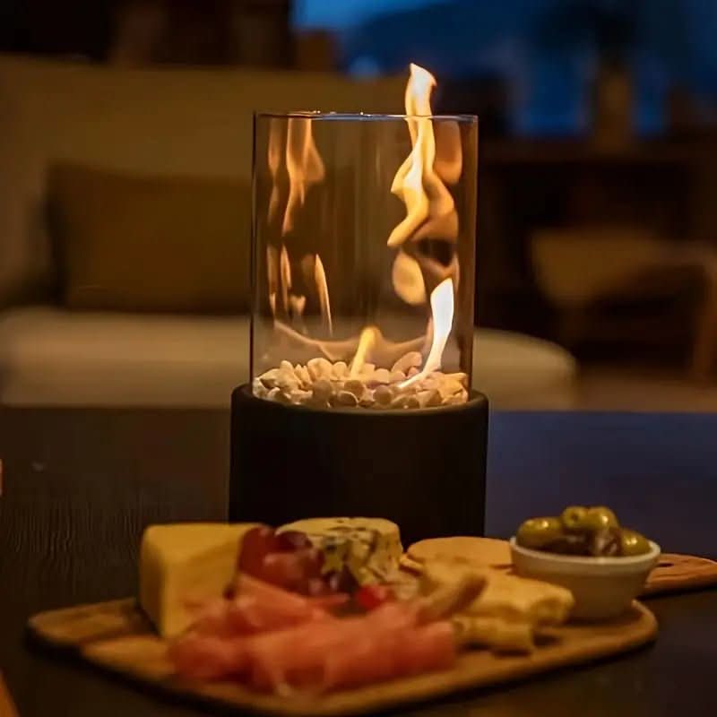 Eleganter Tischkamin für drinnen und draußen | Rauchfreies Feuererlebnis