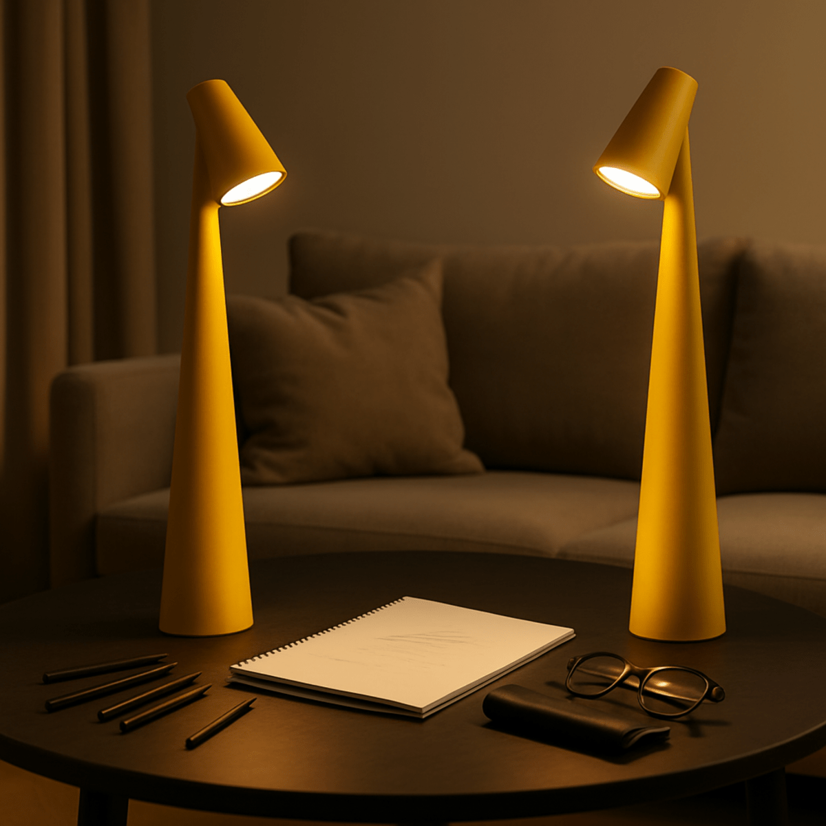 Stylische Tischlampe | Kabellos Dimmbar | Metallgehäuse | Wiederaufladbare Batterie mit 20 Stunden Laufzeit