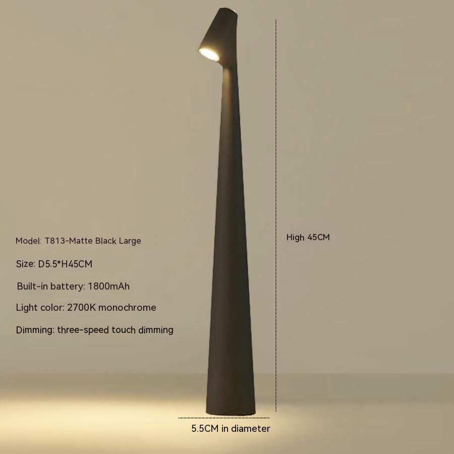 Stylische Tischlampe | Kabellos Dimmbar | Metallgehäuse | Wiederaufladbare Batterie mit 20 Stunden Laufzeit