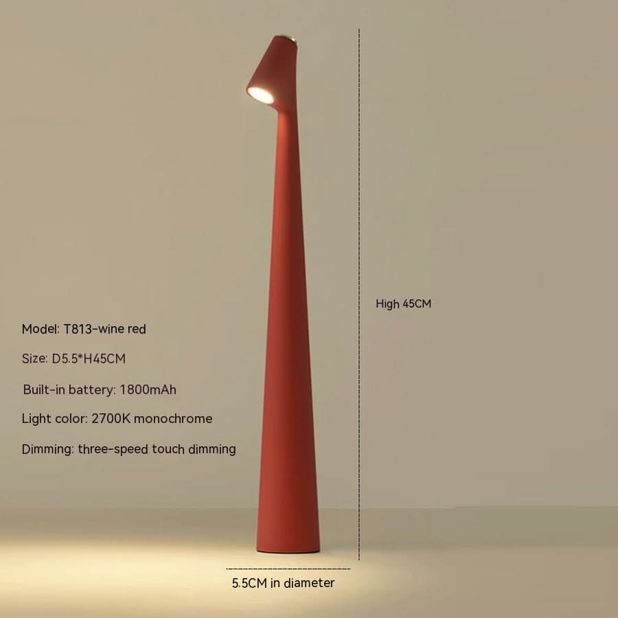 Stylische Tischlampe | Kabellos Dimmbar | Metallgehäuse | Wiederaufladbare Batterie mit 20 Stunden Laufzeit