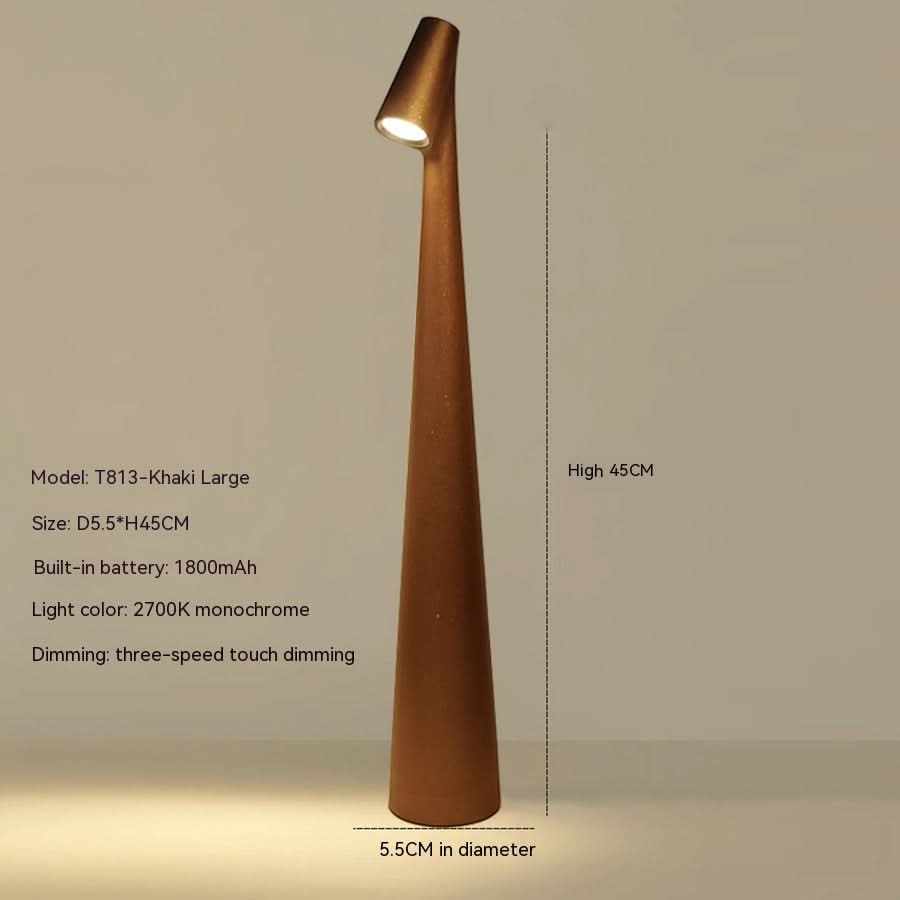 Stylische Tischlampe | Kabellos Dimmbar | Metallgehäuse | Wiederaufladbare Batterie mit 20 Stunden Laufzeit