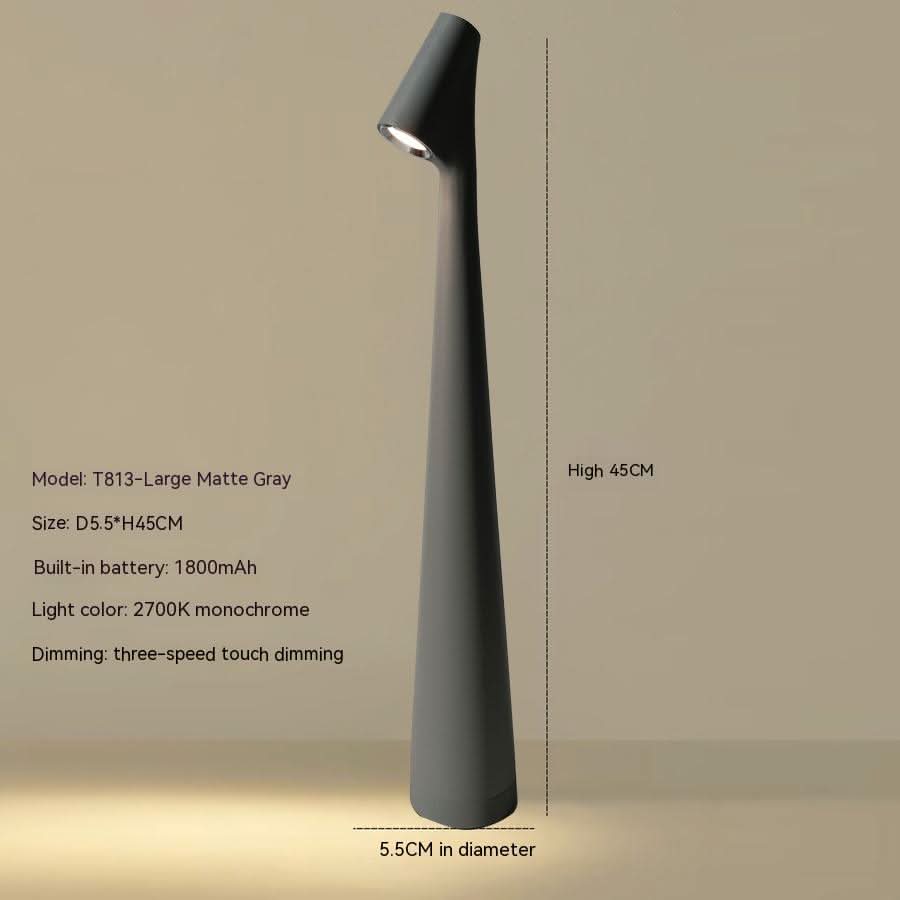 Stylische Tischlampe | Kabellos Dimmbar | Metallgehäuse | Wiederaufladbare Batterie mit 20 Stunden Laufzeit