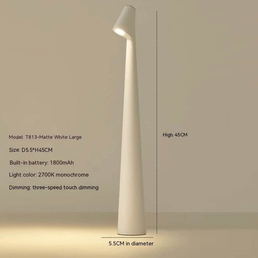Stylische Tischlampe | Kabellos Dimmbar | Metallgehäuse | Wiederaufladbare Batterie mit 20 Stunden Laufzeit