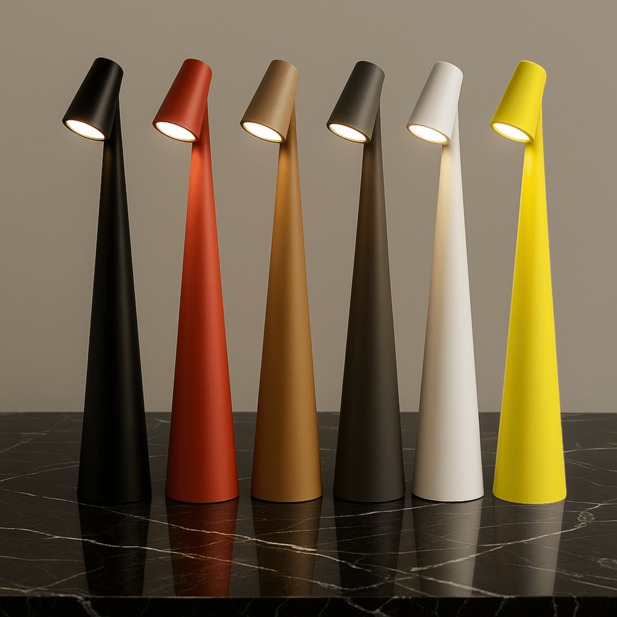 Stylische Tischlampe | Kabellos Dimmbar | Metallgehäuse | Wiederaufladbare Batterie mit 20 Stunden Laufzeit