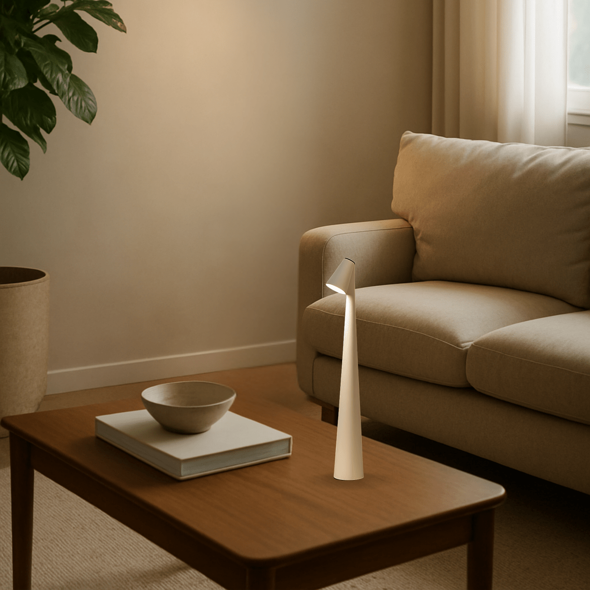 Stylische Tischlampe | Kabellos Dimmbar | Metallgehäuse | Wiederaufladbare Batterie mit 20 Stunden Laufzeit
