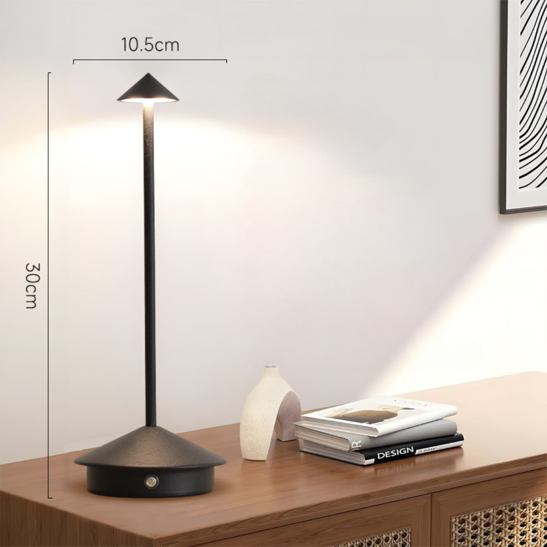 Elegante Tischlampe | Kabellose Freiheit | Touch-Dimmer, USB-Ladefunktion