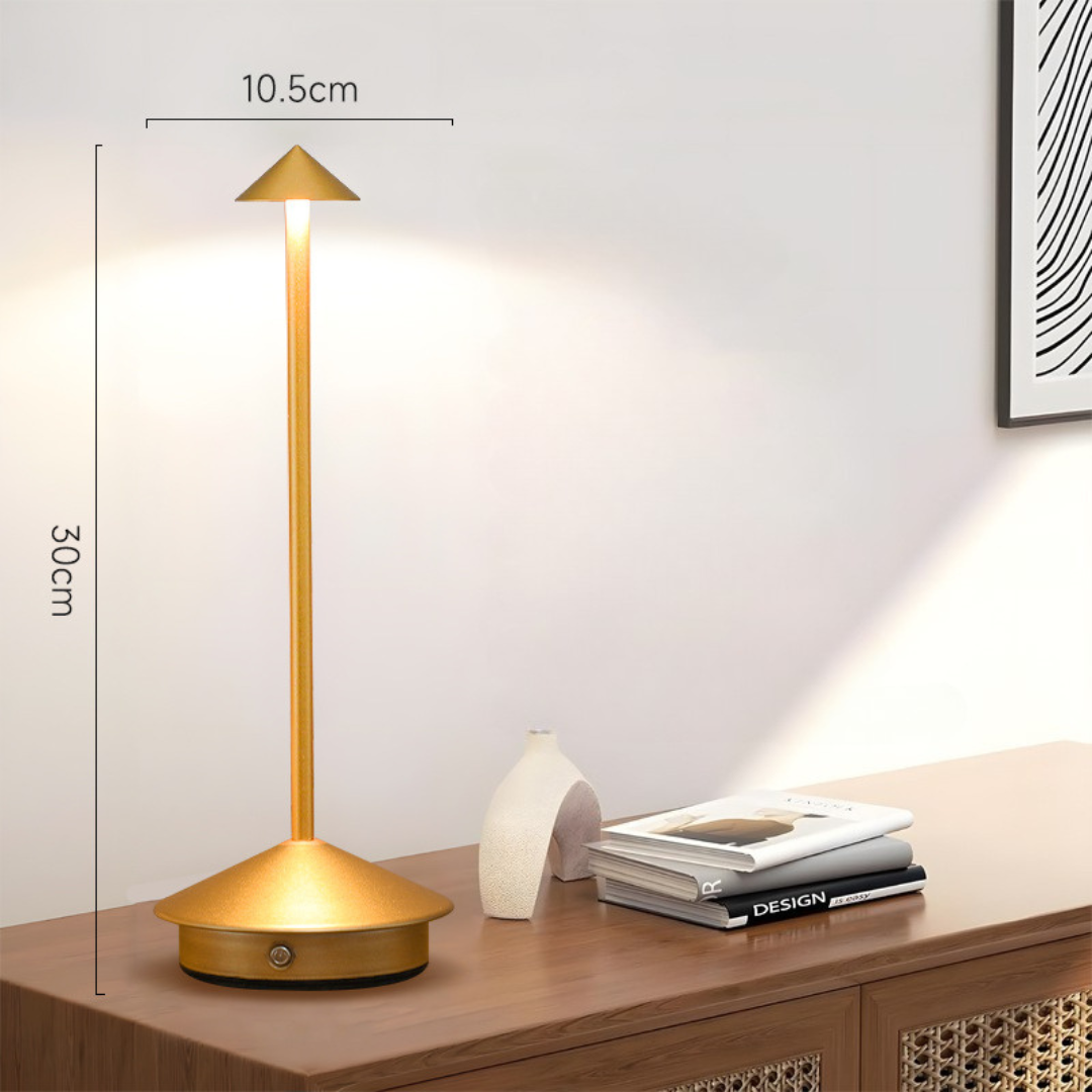 Elegante Tischlampe | Kabellose Freiheit | Touch-Dimmer, USB-Ladefunktion