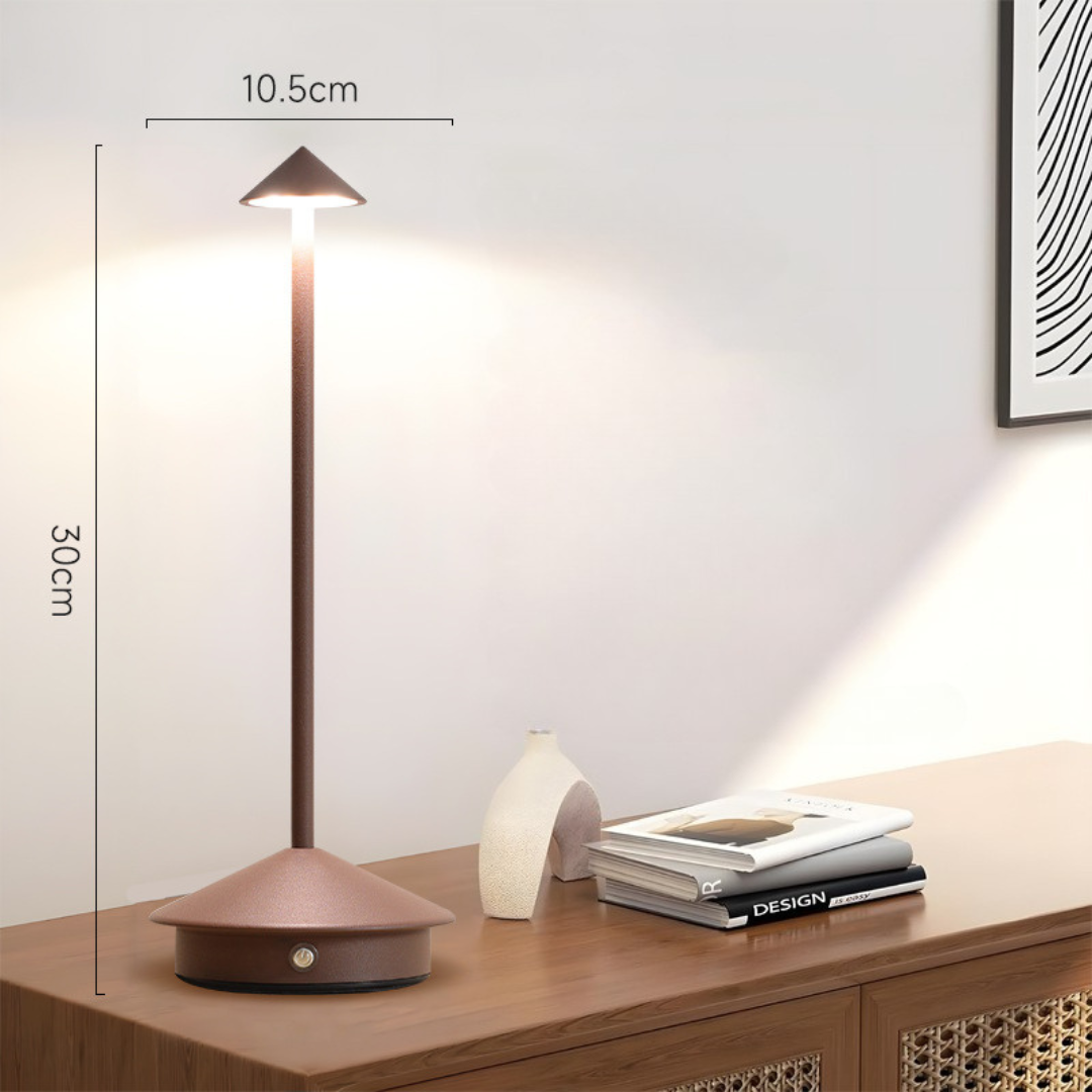 Elegante Tischlampe | Kabellose Freiheit | Touch-Dimmer, USB-Ladefunktion