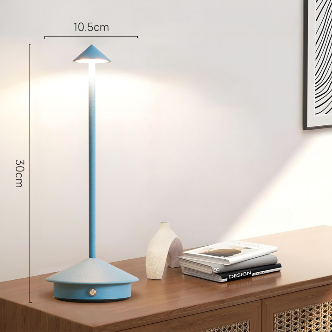Elegante Tischlampe | Kabellose Freiheit | Touch-Dimmer, USB-Ladefunktion