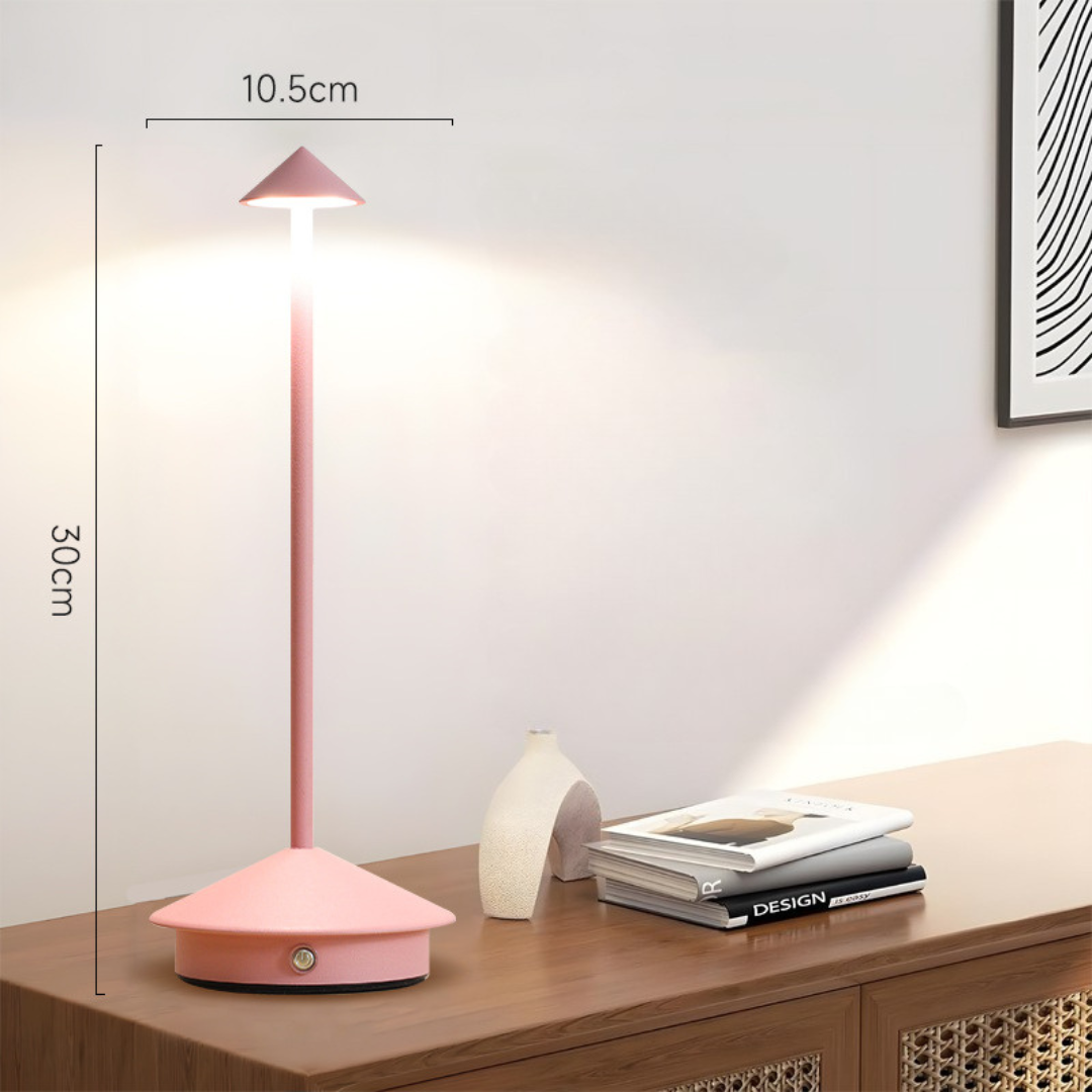 Elegante Tischlampe | Kabellose Freiheit | Touch-Dimmer, USB-Ladefunktion