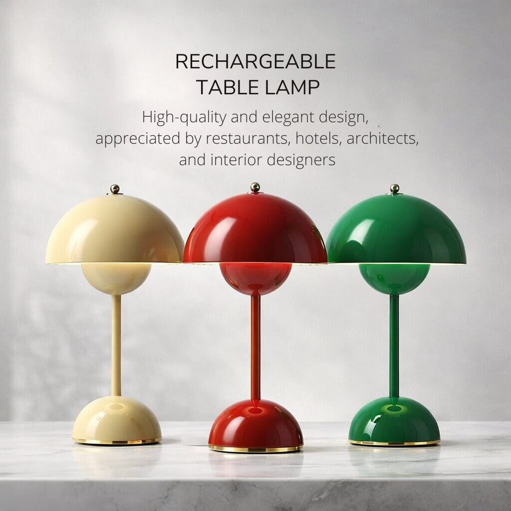Elegante kabellose Tischlampe mit dimmbarem LED-Licht