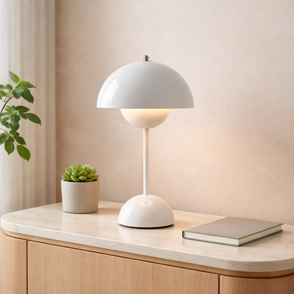 Elegante kabellose Tischlampe mit dimmbarem LED-Licht