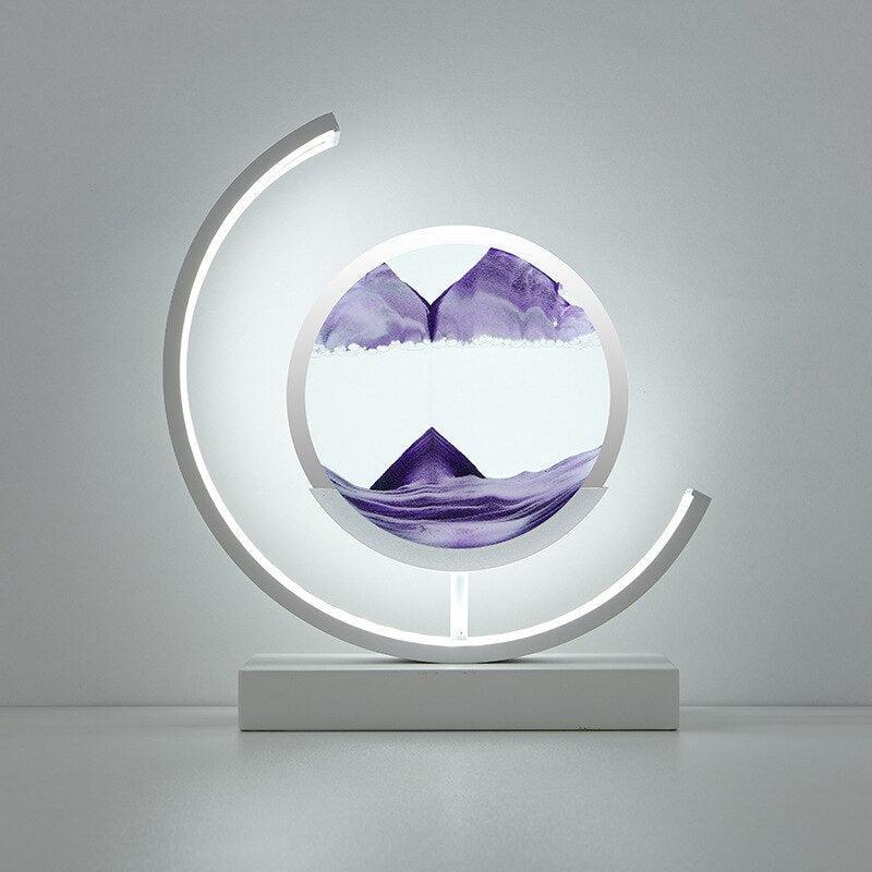 Elegante Tischlampe mit beruhigendem Sand-Effekt und LED-Beleuchtung