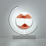 Elegante Tischlampe mit beruhigendem Sand-Effekt und LED-Beleuchtung